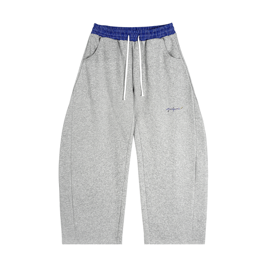 Plaid Waistband Barrel Sweatpants